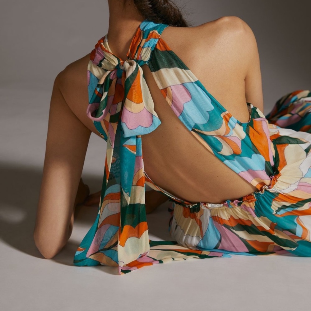 Anthropologie Maeve keyhole halter maxi dress - Picture 2 of 11